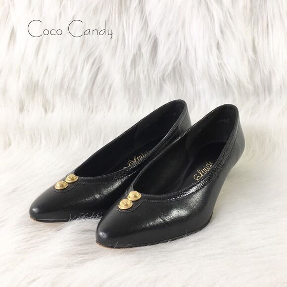🔃Life Stride Black Leather Pointed Toe Pumps - Picture 1 of 7